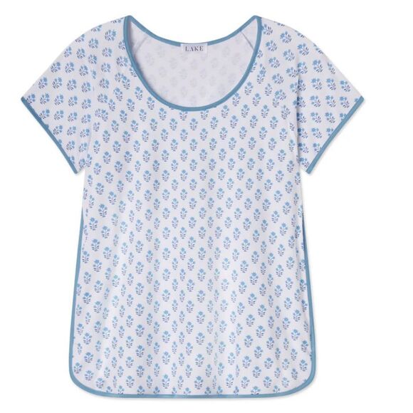 NWOT LAKE Pima cotton pj top in polar posey, Med $78 - Picture 1 of 8